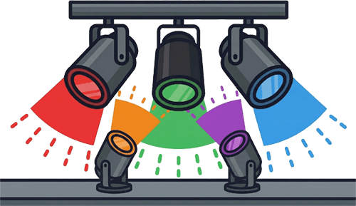 5x IP-65 rated RGB LED Barrel Spotlights